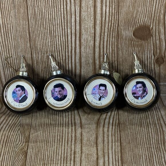 Elvis Presley The Bradford Exchange 1999 Porcelain Ornaments Set Of 4 - Picture 1 of 11